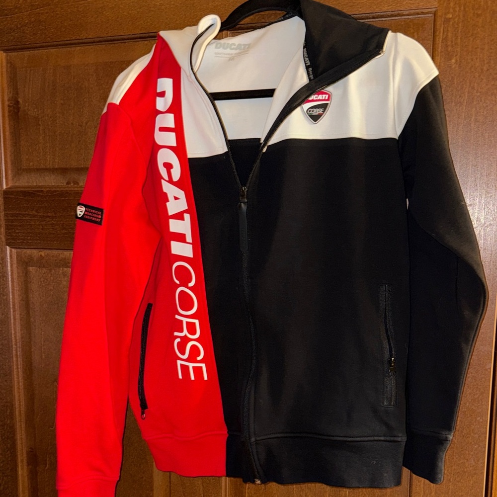 Ducati Corse Red and Black Zip-Up Hoodie